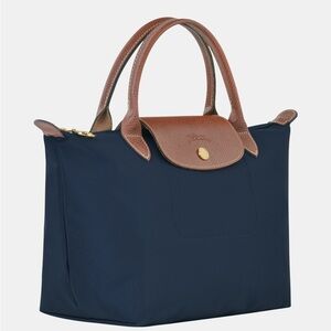 Longchamp Le Pliage Navy and Brown Handbag